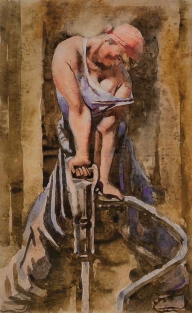 Самохвалов А.Н. Со сверлом. Из серии "Девушки метростроя". 1934 Самохвалов А.Н. Со сверлом. Из серии "Девушки метростроя". 1934